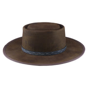 No. 955 Woolen Felt Gambler Hat with Double Telescope Crown and Bound Brim