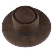 No. 955 Woolen Felt Gambler Hat with Double Telescope Crown and Bound Brim