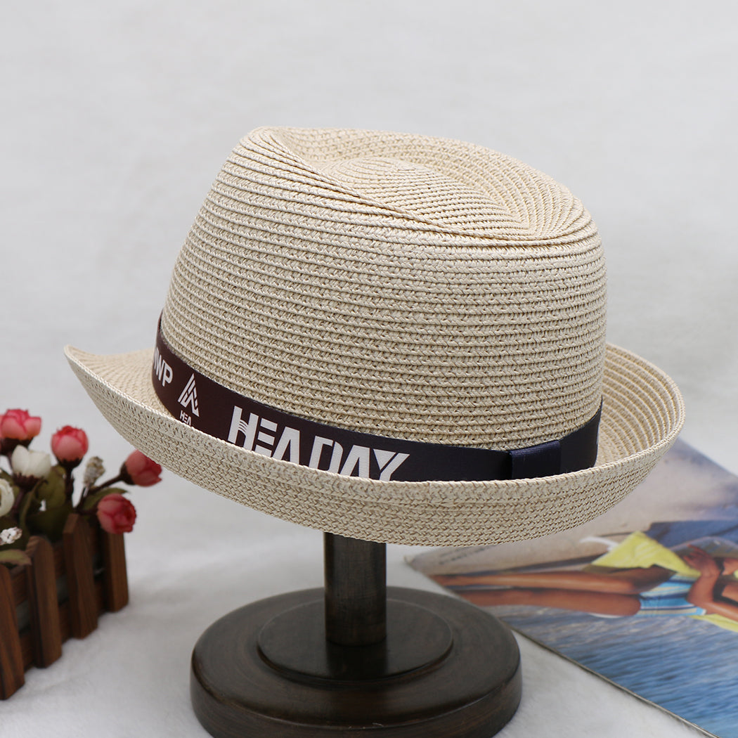 Parent-child hat kids new Paper straw hat sunhat beach braid kids hat summer men's hat