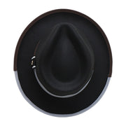 No. 790 Polyester Felt Wide-Brim Dress Fedora with Color-Block Grosgrain Band
